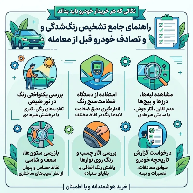 تشخیص رنگشدگی و تصادف خودرو قبل از معامله