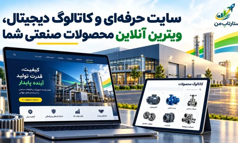 ساخت هویت آنلاین برای تولیدکنندگان صنعتی با سایت و کاتالوگ دیجیتال با استارتاپ من